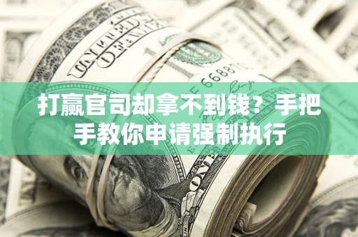 武汉打赢官司却拿不到钱？手把手教你申请强制执行