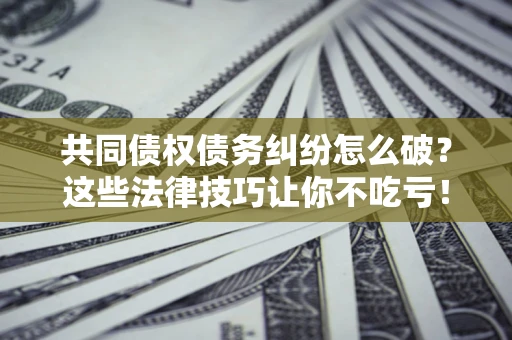 武汉共同债权债务纠纷怎么破？这些法律技巧让你不吃亏！