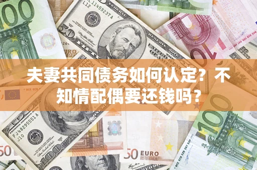 武汉夫妻共同债务如何认定？不知情配偶要还钱吗？