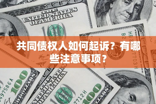 武汉共同债权人如何起诉？有哪些注意事项？